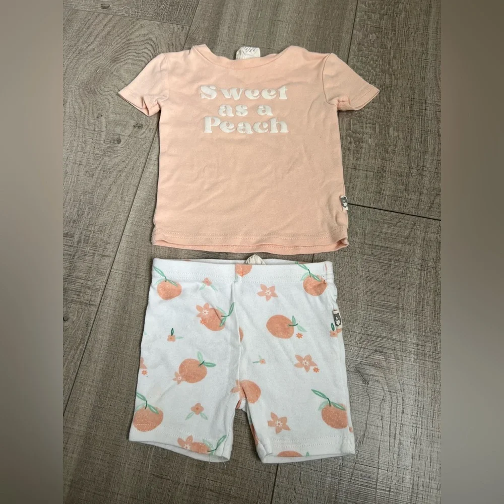 Rabbit + Bear Peachy Kids Pajama Set Size 24 Months